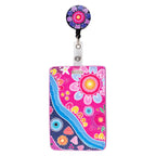 RETRACTABLE ID CARD HOLDER WITH CLIP - ABORIGINAL ART - THRIVING TOGETHER - AUSTRALIA, INDIGENOUS, SOUVENIR, GIFT