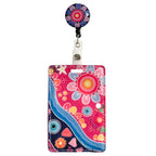 RETRACTABLE ID CARD HOLDER WITH CLIP - ABORIGINAL ART - THRIVING TOGETHER - AUSTRALIA, INDIGENOUS, SOUVENIR, GIFT