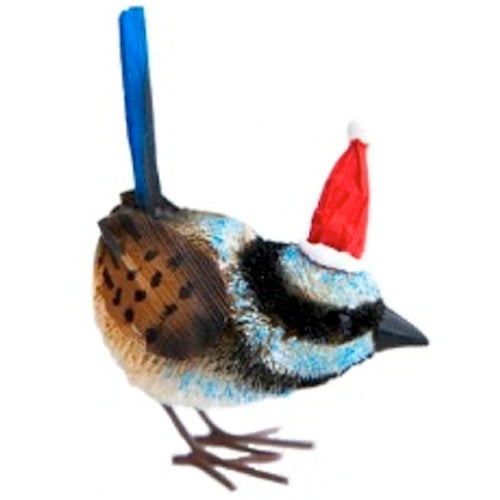 blue wren christmas ornament