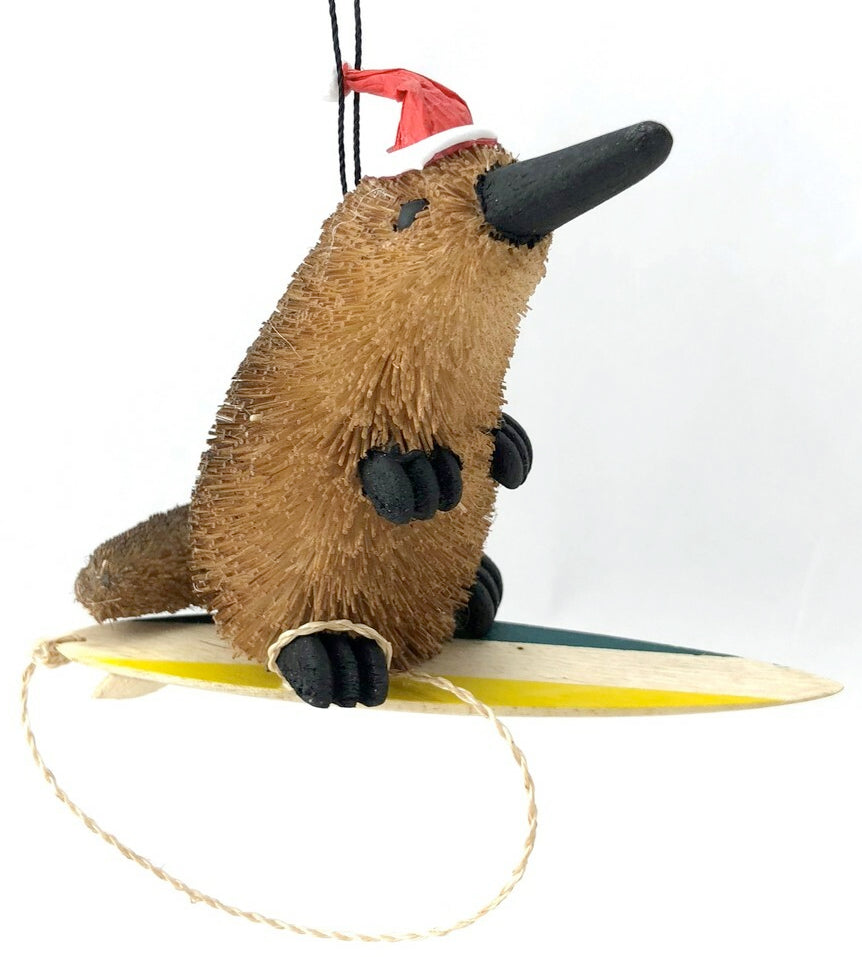 surfing platypus christmas ornament