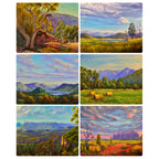 6 COASTERS - MADE IN AUSTRALIA - WATERPROOF - AUSTRALIAN COUNTRYSIDE, OUTBACK - SOUVENIR, GIFT