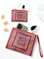 LADIES CLUTCH PURSE + COIN PURSE WITH KEYRING - 2 PIECE SET - ABORIGINAL ART - JANMARDA JUKURRPA - AUSTRALIA, INDIGENOUS, SOUVENIR, GIFT