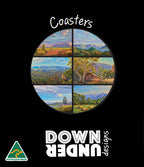 6 COASTERS - MADE IN AUSTRALIA - WATERPROOF - AUSTRALIAN COUNTRYSIDE, OUTBACK - SOUVENIR, GIFT