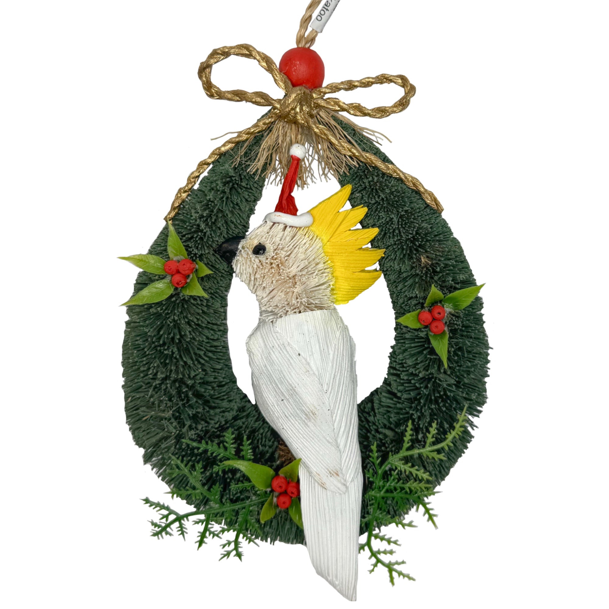 cockatoo christmas door hanger
