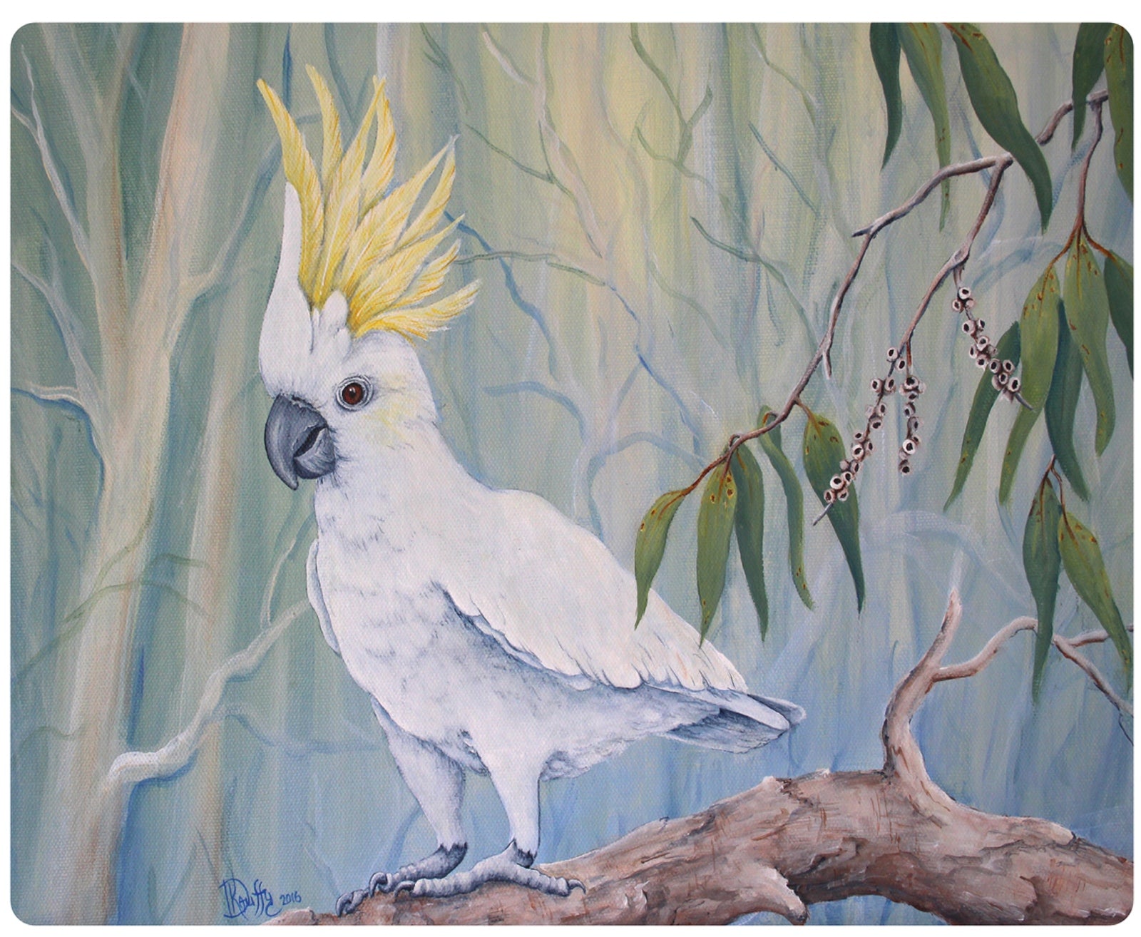 4 PLACEMATS + 4 COASTERS - MADE IN AUSTRALIA - WATERPROOF - AUSTRALIAN BIRDS, NATIVE FLOWERS - SOUVENIR, GIFT