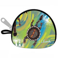 COIN PURSE - ABORIGINAL ART - FRESHWATER TOTEMS - AUSTRALIA, INDIGENOUS, SOUVENIR, GIFT, TRAVEL, WALLET