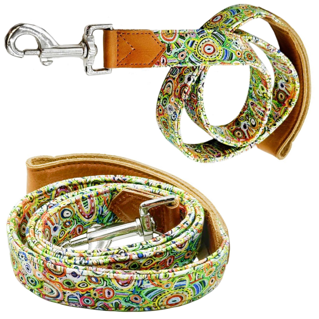 DOG LEAD, WALKING LEASH - ABORIGINAL ART - CEDRIC VARCOE - AUSTRALIA, INDIGENOUS, SOUVENIR, GIFT
