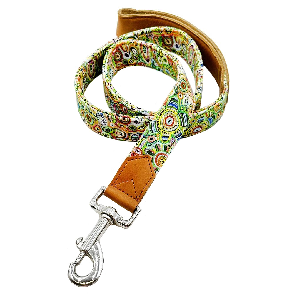 DOG LEAD, WALKING LEASH - ABORIGINAL ART - CEDRIC VARCOE - AUSTRALIA, INDIGENOUS, SOUVENIR, GIFT