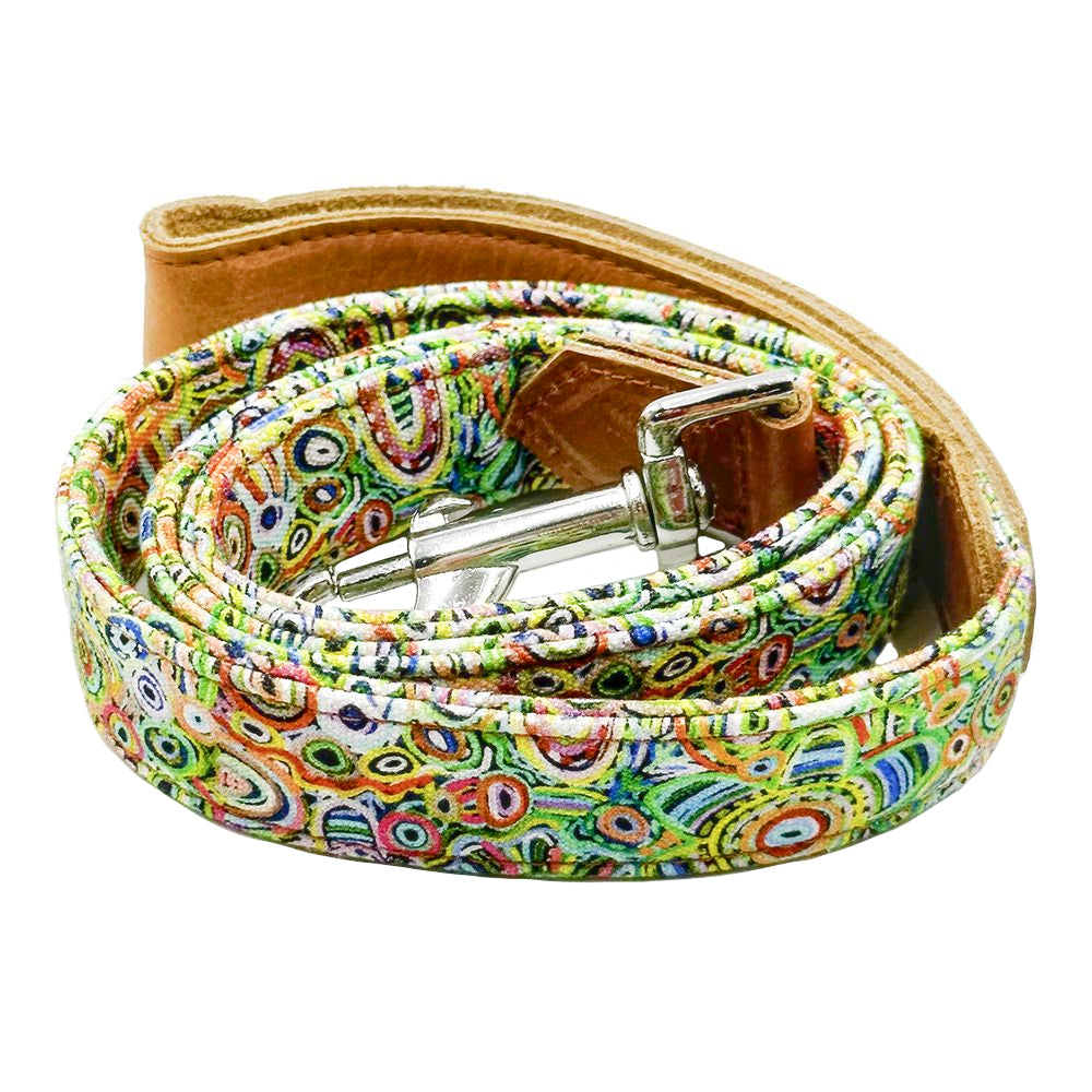 DOG LEAD, WALKING LEASH - ABORIGINAL ART - CEDRIC VARCOE - AUSTRALIA, INDIGENOUS, SOUVENIR, GIFT