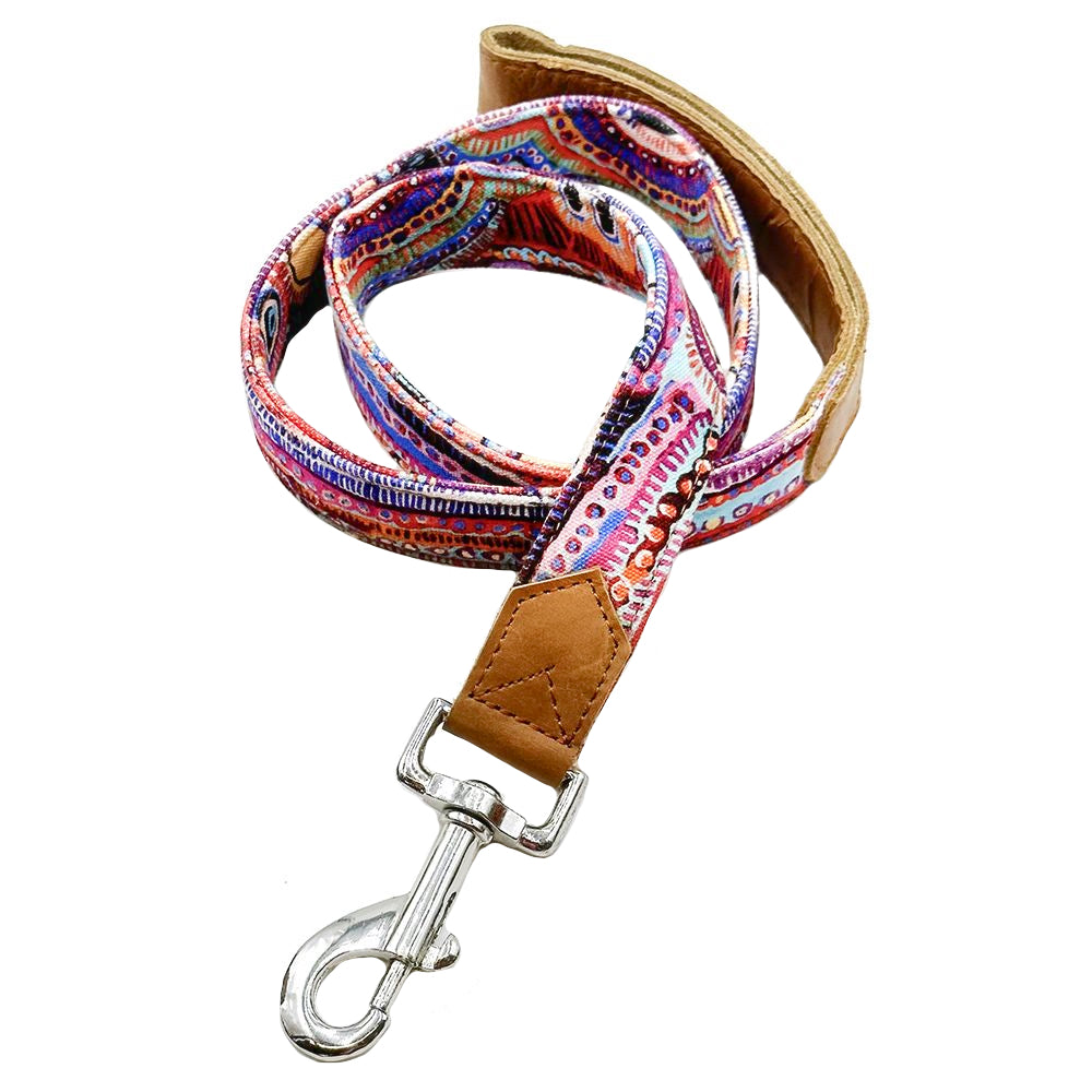 DOG LEAD, WALKING LEASH - ABORIGINAL ART - MURDIE MORRIS - AUSTRALIA, INDIGENOUS, SOUVENIR, GIFT