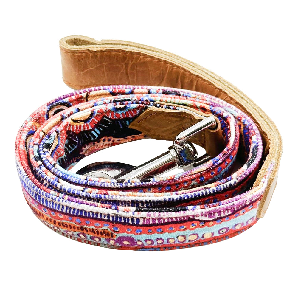 DOG LEAD, WALKING LEASH - ABORIGINAL ART - MURDIE MORRIS - AUSTRALIA, INDIGENOUS, SOUVENIR, GIFT