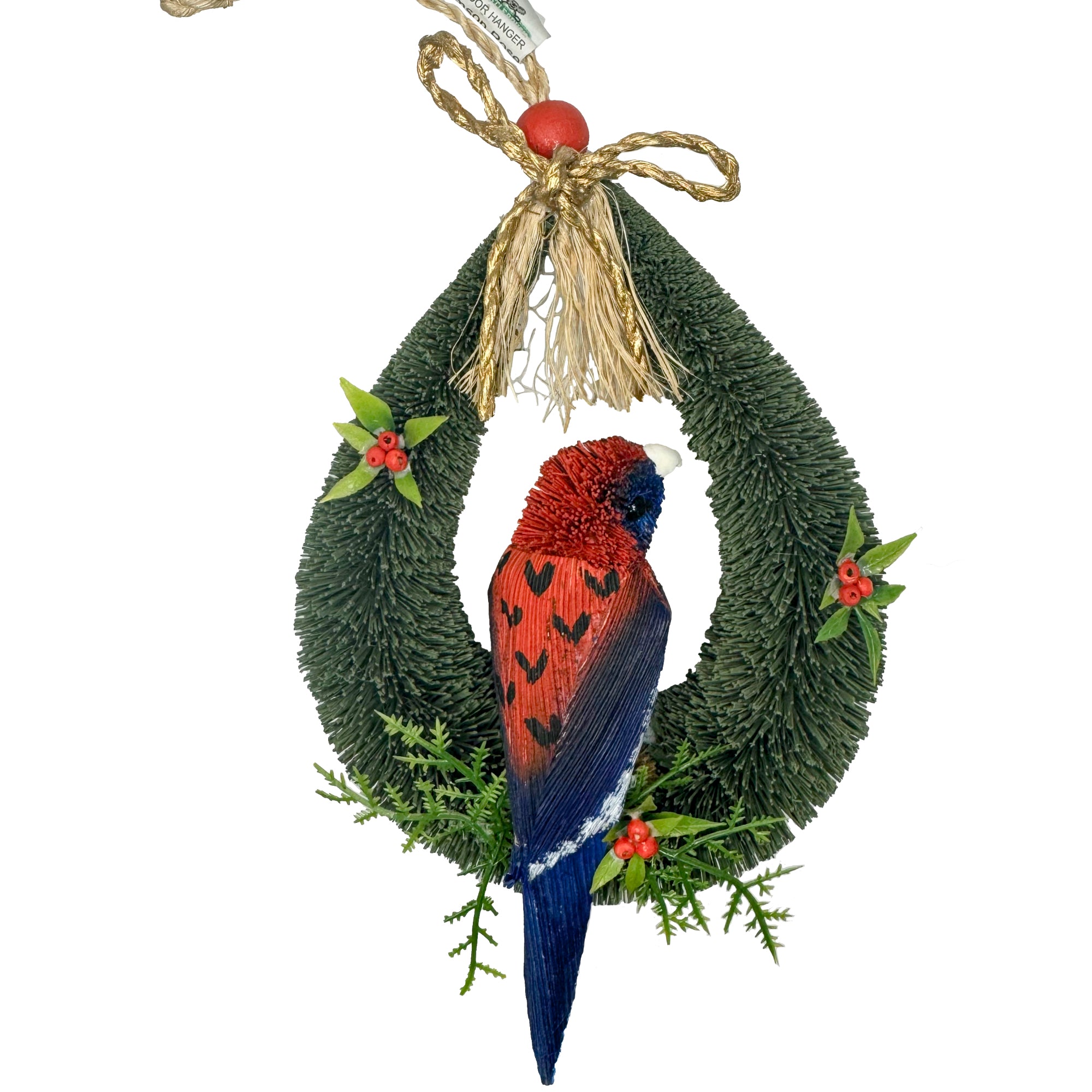CHRISTMAS DOOR HANGER, WALL HANGER, ORNAMENT - AUSTRALIAN BIRD - CRIMSON ROSELLA - AUSTRALIA, SOUVENIR, GIFT