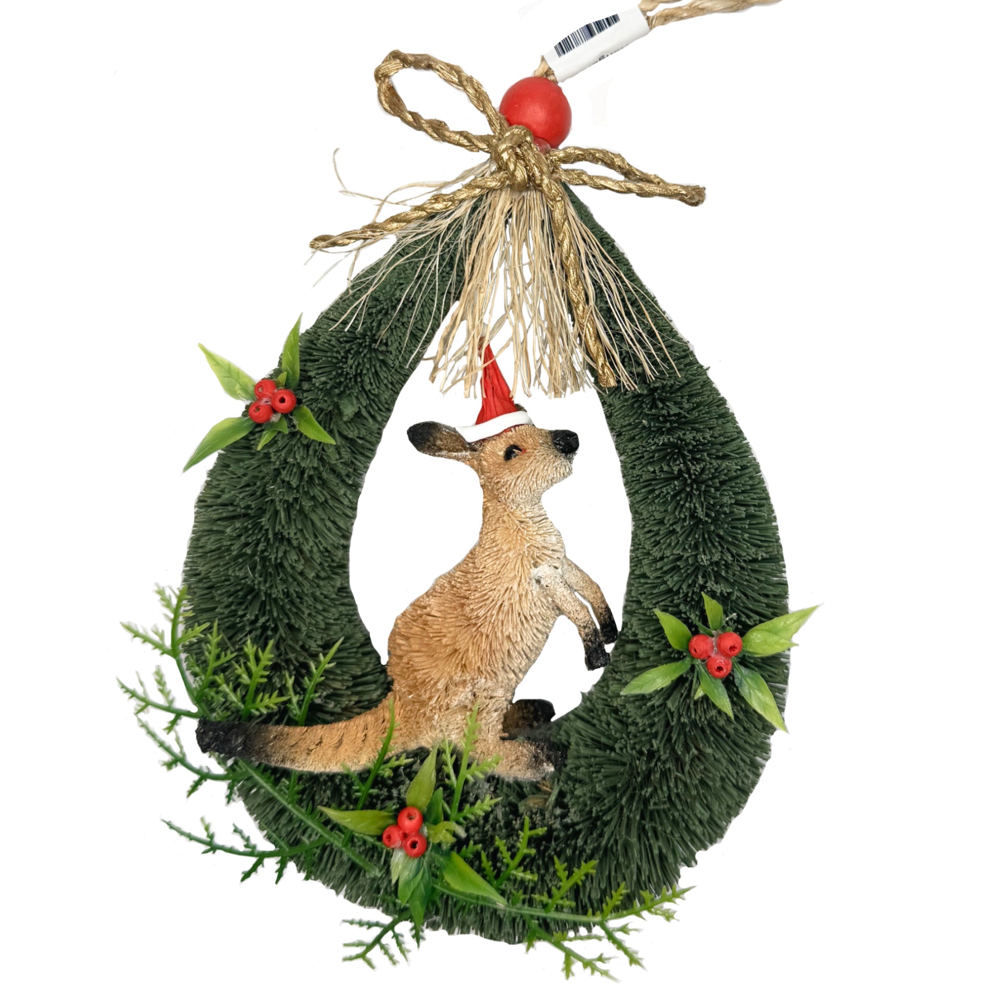 CHRISTMAS DOOR HANGER, WALL HANGER, ORNAMENT - AUSTRALIAN ANIMAL - KANGAROO - AUSTRALIA, SOUVENIR, GIFT