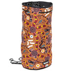 DRAWSTRING BAG - ABORIGINAL ART - BUSH TUCKER TAN - GYM BAG, SWIMMING BAG, BEACH BAG - AUSTRALIA, INDIGENOUS, SOUVENIR, GIFT