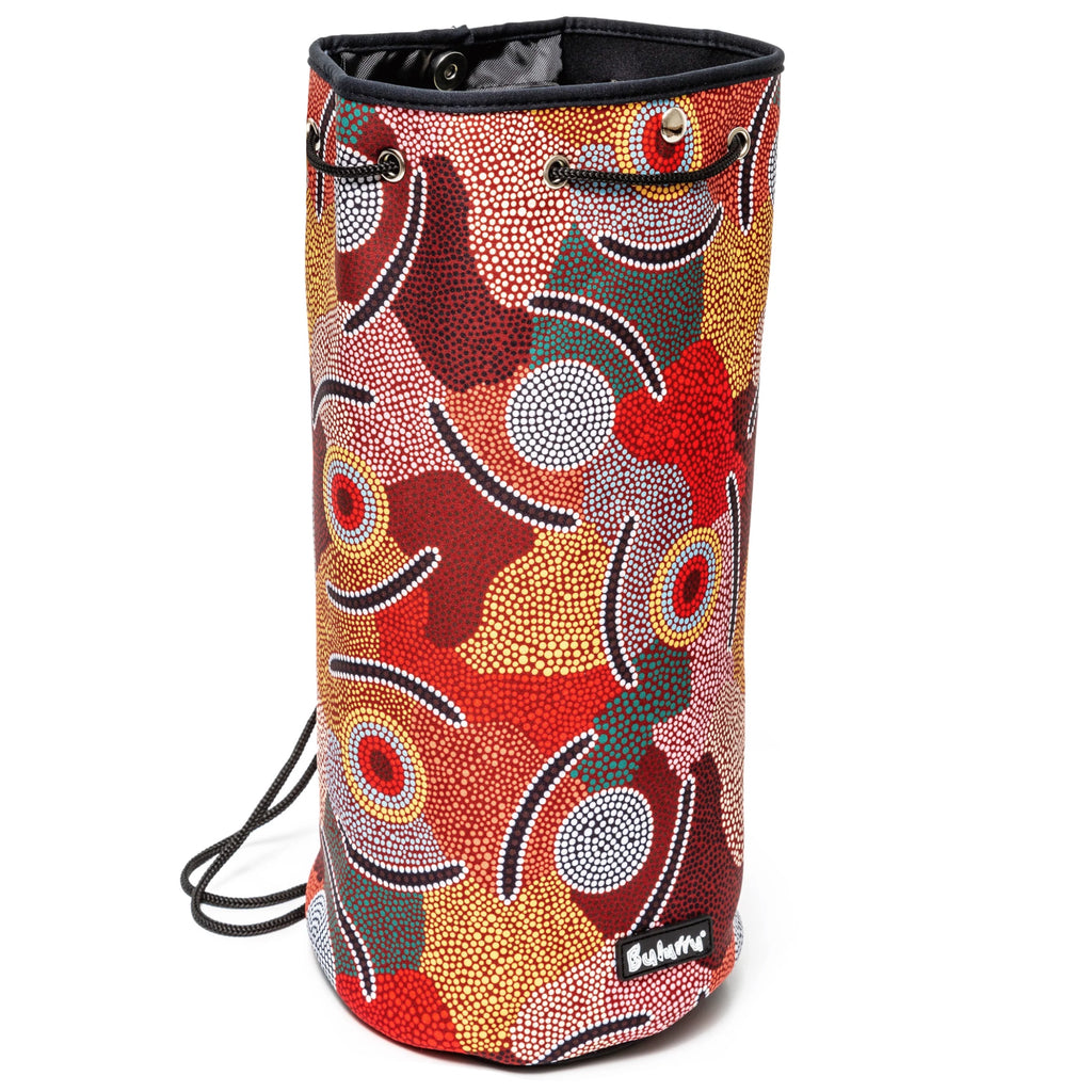 DRAWSTRING BAG - ABORIGINAL ART - MAN'S CEREMONY - GYM BAG, SWIMMING BAG, BEACH BAG - AUSTRALIA, INDIGENOUS, SOUVENIR, GIFT