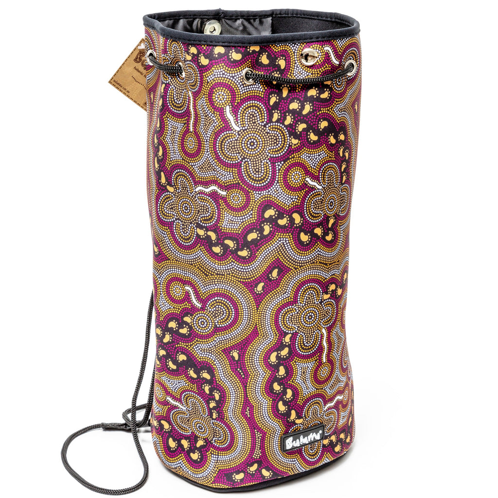 DRAWSTRING BAG - ABORIGINAL ART - ON WALKABOUT WINE - GYM BAG, SWIMMING BAG, BEACH BAG - AUSTRALIA, INDIGENOUS, SOUVENIR, GIFT