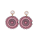 EARRINGS - ABORIGINAL  ART - BOOBIE SISTA, ROUND - AUSTRALIA, INDIGENOUS, SOUVENIR, GIFT, JEWELLERY