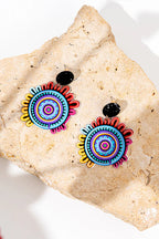 EARRINGS - ABORIGINAL  ART - CELEBRATION, ROUND - AUSTRALIA, INDIGENOUS, SOUVENIR, GIFT, JEWELLERY