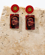 EARRINGS - ABORIGINAL  ART - FIRE WITHIN - AUSTRALIA, INDIGENOUS, SOUVENIR, GIFT, JEWELLERY
