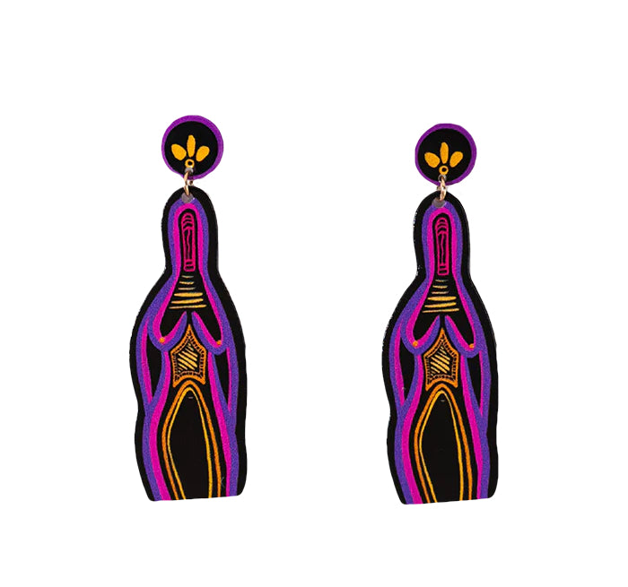 EARRINGS - ABORIGINAL  ART - MOTHER STATEMENT - AUSTRALIA, INDIGENOUS, SOUVENIR, GIFT, JEWELLERY