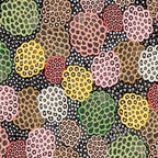 dancing flowers black fabric