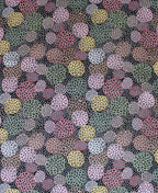 dancing flowers black fabric