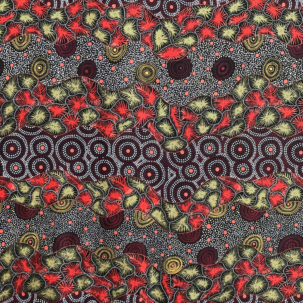 wildseed and waterhole black fabric