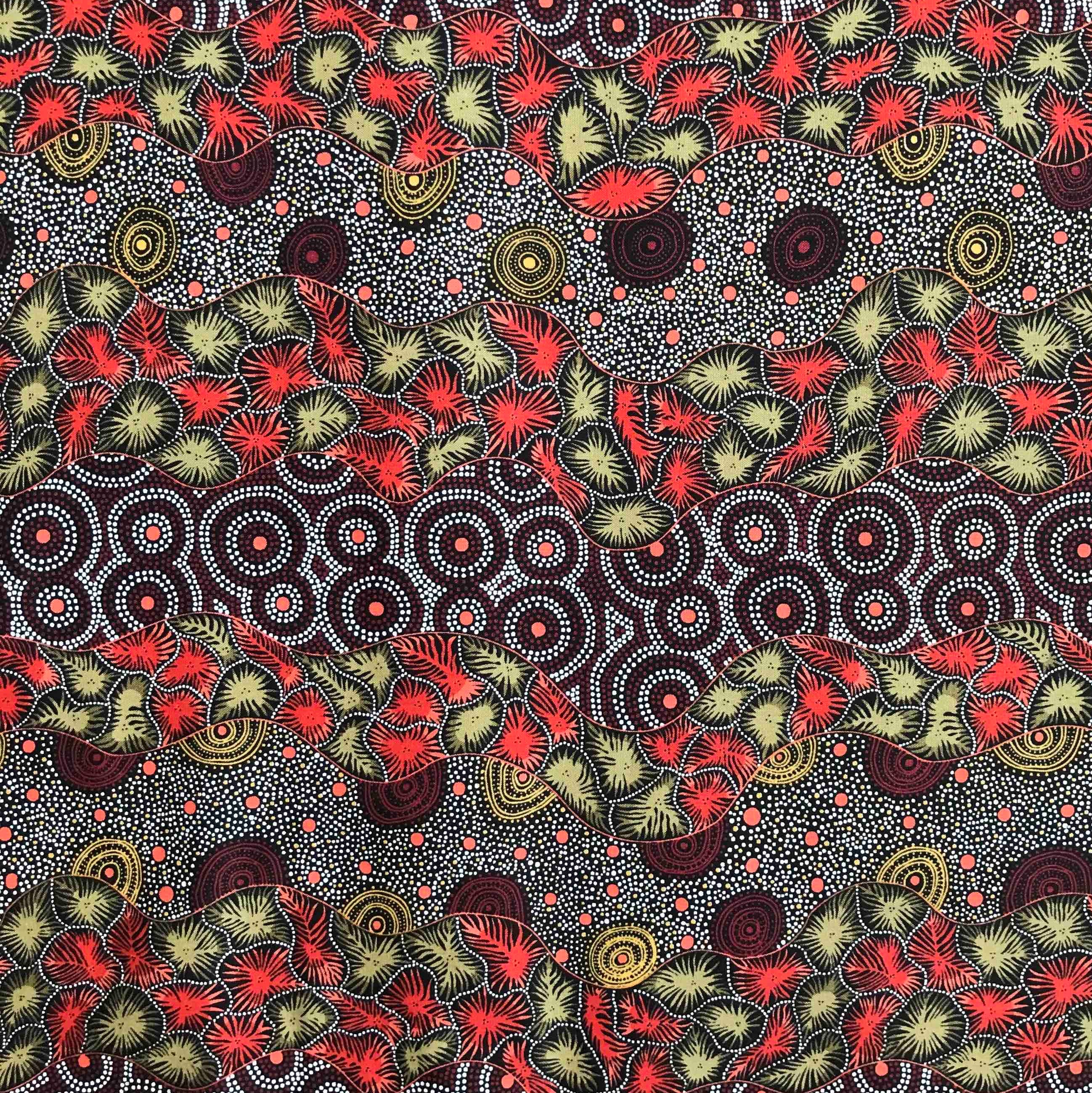 wildseed and waterhole black fabric