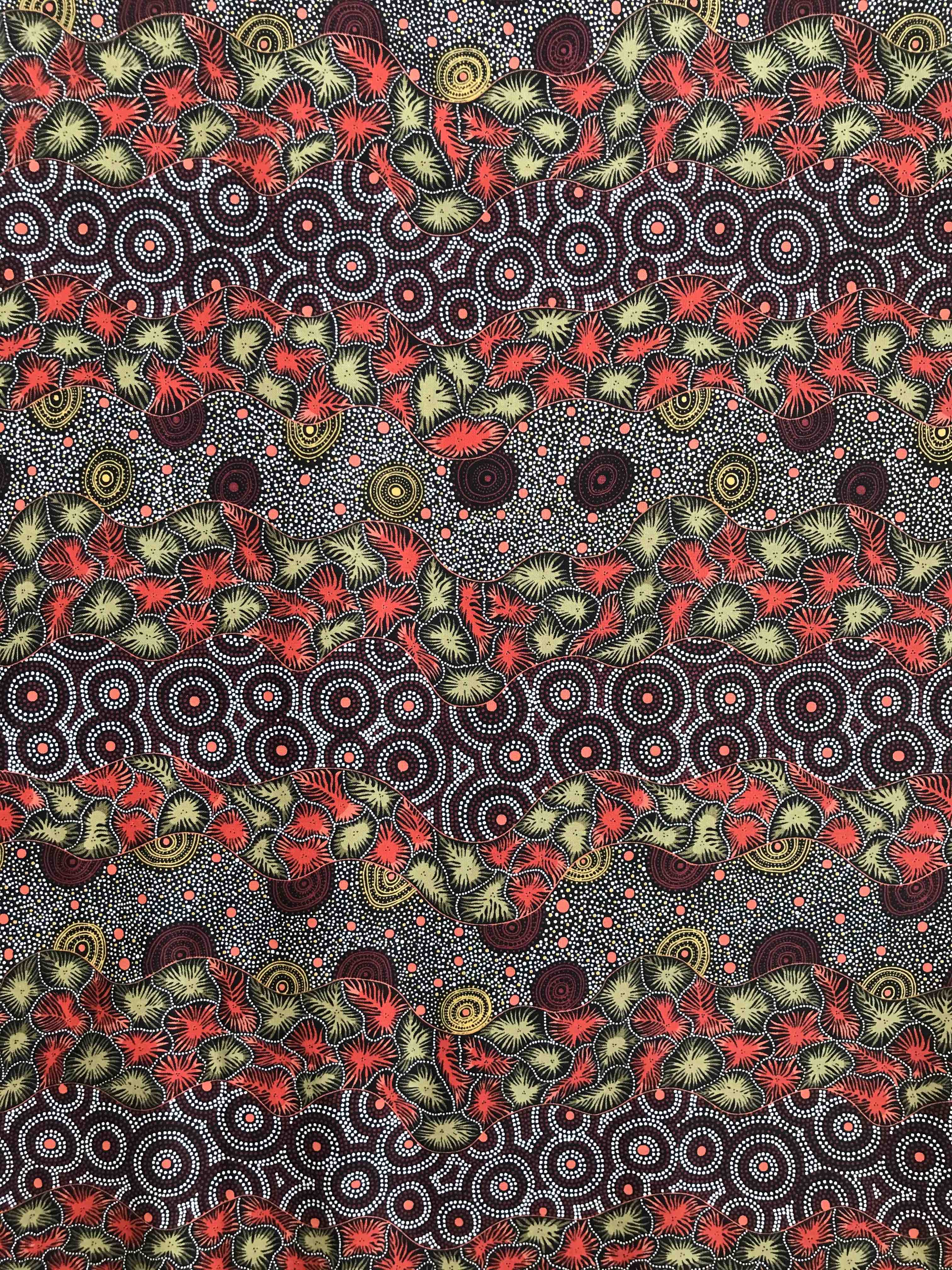 wildseed and waterhole black fabric