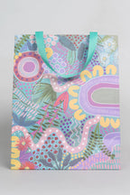 3 x GIFT BAGS - ABORIGINAL ART - A CHAPTER CLOSING - S,M,L - AUSTRALIA, INDIGENOUS, SOUVENIR, CHRISTMAS, BIRTHDAY
