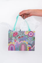 3 x GIFT BAGS - ABORIGINAL ART - A CHAPTER CLOSING - S,M,L - AUSTRALIA, INDIGENOUS, SOUVENIR, CHRISTMAS, BIRTHDAY