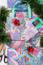 3 x GIFT BAGS - ABORIGINAL ART - A CHAPTER CLOSING - S,M,L - AUSTRALIA, INDIGENOUS, SOUVENIR, CHRISTMAS, BIRTHDAY