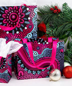 3 x GIFT BAGS - ABORIGINAL ART - BADHIN - S,M,L - AUSTRALIA, INDIGENOUS, SOUVENIR, CHRISTMAS, BIRTHDAY