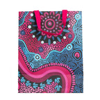 3 x GIFT BAGS - ABORIGINAL ART - BADHIN - S,M,L - AUSTRALIA, INDIGENOUS, SOUVENIR, CHRISTMAS, BIRTHDAY