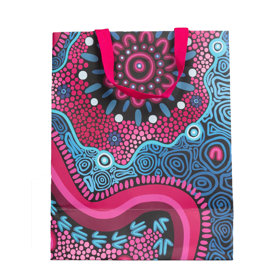 3 x GIFT BAGS - ABORIGINAL ART - BADHIN - S,M,L - AUSTRALIA, INDIGENOUS, SOUVENIR, CHRISTMAS, BIRTHDAY