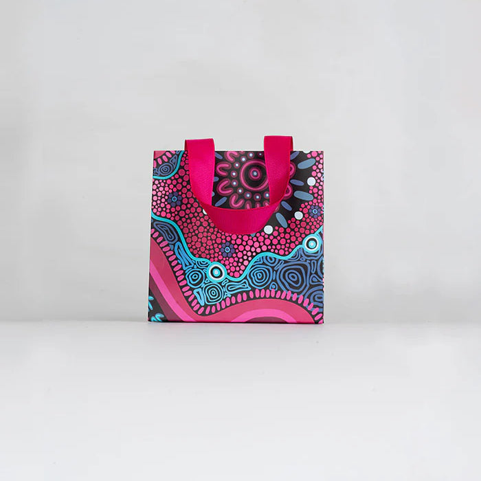 3 x GIFT BAGS - ABORIGINAL ART - BADHIN - S,M,L - AUSTRALIA, INDIGENOUS, SOUVENIR, CHRISTMAS, BIRTHDAY
