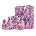 3 x GIFT BAGS - AUSTRALIA ART - PINK BANKSIA - S,M,L - AUSTRALIA, SOUVENIR, CHRISTMAS, BIRTHDAY