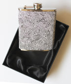HIP FLASK IN GIFT BOX - AUSTRALIAN ART - STAINLESS STEEL - TASSIE DEVIL - AUSTRALIA, SOUVENIR, GIFT