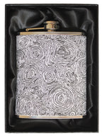 HIP FLASK IN GIFT BOX - AUSTRALIAN ART - STAINLESS STEEL - TASSIE DEVIL - AUSTRALIA, SOUVENIR, GIFT