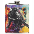 HIP FLASK IN GIFT BOX - AUSTRALIAN ART - STAINLESS STEEL - TASSIE DEVIL - AUSTRALIA, SOUVENIR, GIFT
