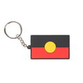 KEYRING, KEYCHAIN - ABORIGINAL ART - RAISE THE FLAG, ABORIGINAL FLAG - AUSTRALIA, INDIGENOUS, SOUVENIR, GIFT
