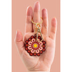 KEYRING, KEYCHAIN - ABORIGINAL ART - MEETING PLACE, BROWN - AUSTRALIA, INDIGENOUS, SOUVENIR, GIFT