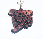 KEYRING, KEYCHAIN - KOALA - MADE IN AUSTRALIA - ABORIGINAL ART - WOODEN - ALISON MUNTI RILEY, ORANGE - INDIGENOUS, SOUVENIR, GIFT