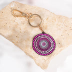 KEYRING, KEYCHAIN - ABORIGINAL ART - TRIBE OF WOMEN - AUSTRALIA, INDIGENOUS, SOUVENIR, GIFT