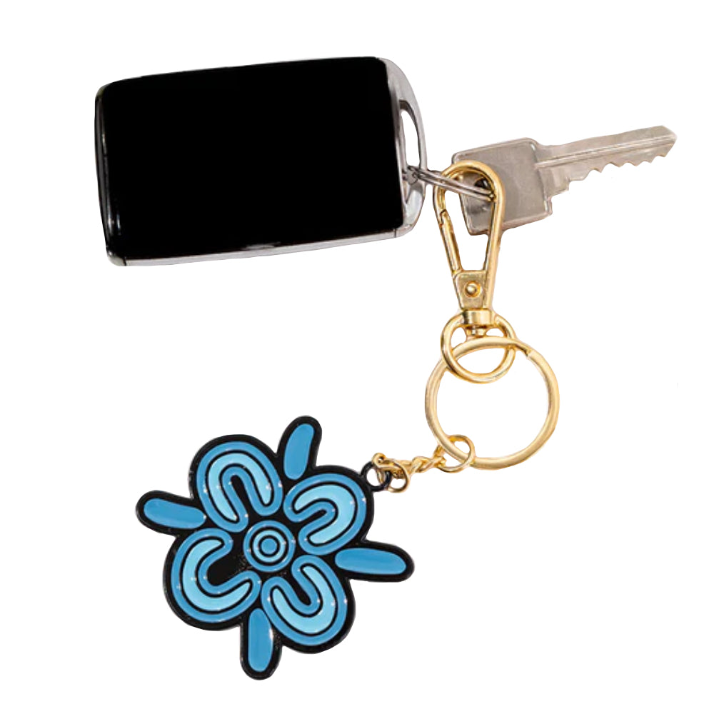 KEYRING, KEYCHAIN - ABORIGINAL ART - WURUNG BRANCHES - AUSTRALIA, INDIGENOUS, SOUVENIR, GIFT