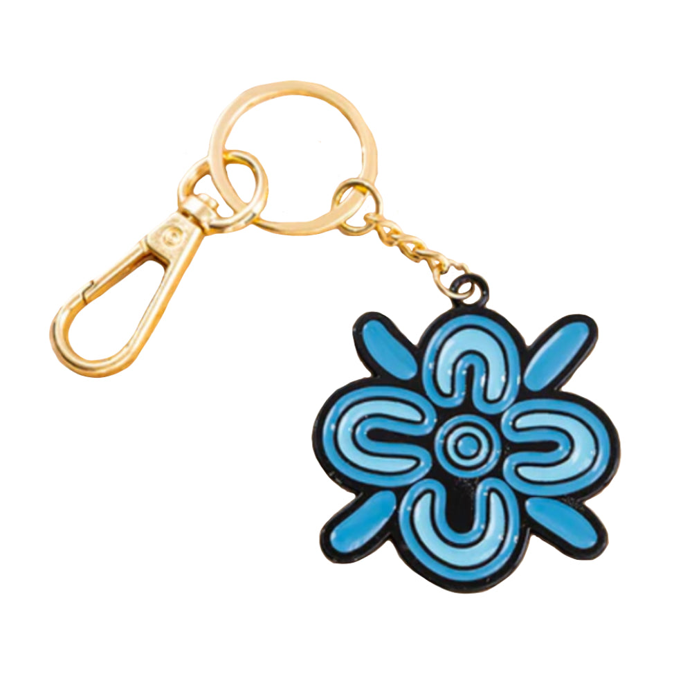 KEYRING, KEYCHAIN - ABORIGINAL ART - WURUNG BRANCHES - AUSTRALIA, INDIGENOUS, SOUVENIR, GIFT