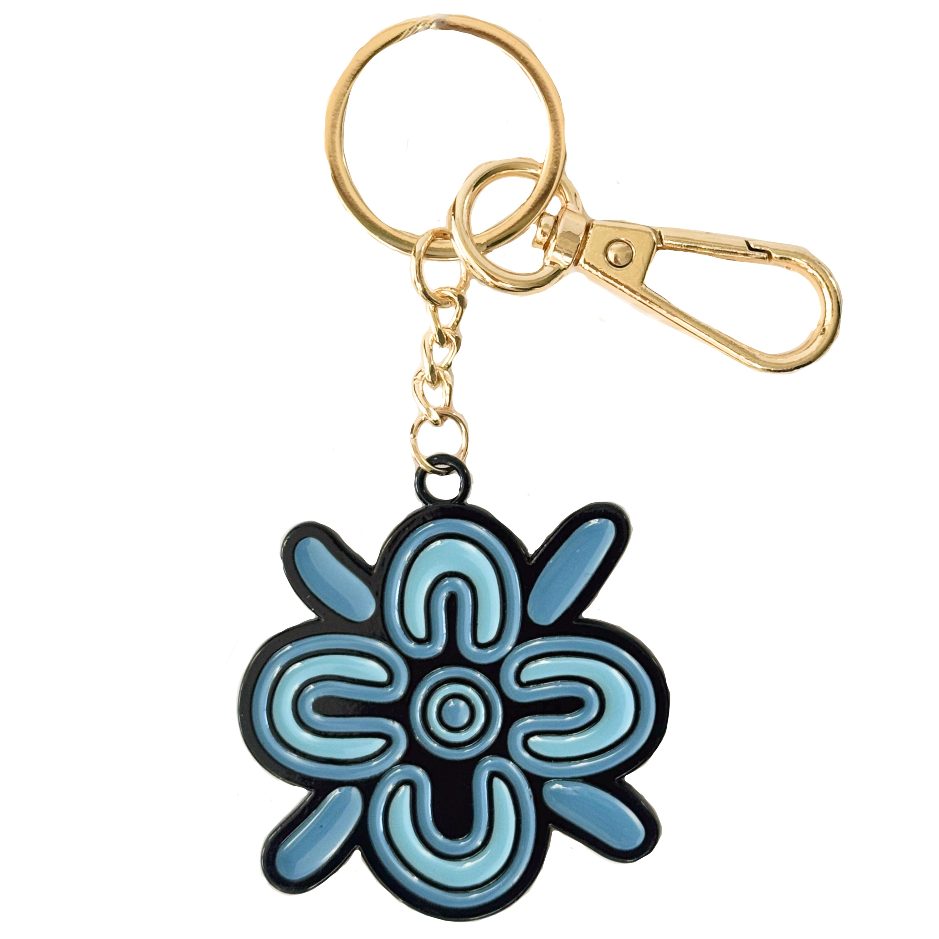 KEYRING, KEYCHAIN - ABORIGINAL ART - WURUNG BRANCHES - AUSTRALIA, INDIGENOUS, SOUVENIR, GIFT