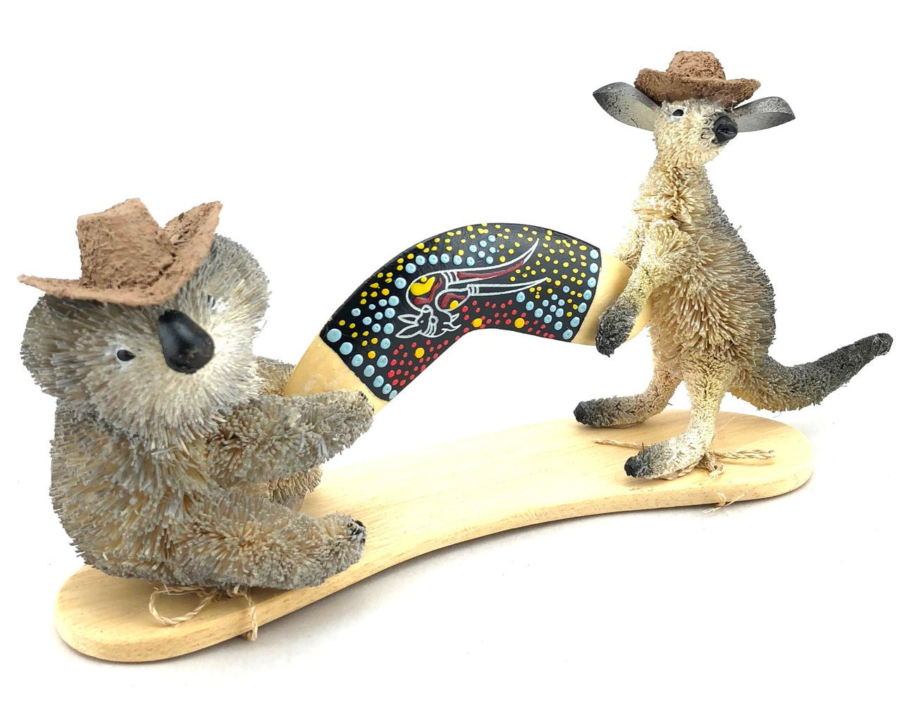 koala and kangaroo wth boomerang figurine