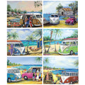 6 PLACEMATS + 6 COASTERS - CINNAMON, CORK - KOMBI, BEACH, SURF, AUSTRALIA - SOUVENIR, GIFT