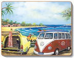 6 PLACEMATS + 6 COASTERS - CINNAMON, CORK - KOMBI, BEACH, SURF, AUSTRALIA - SOUVENIR, GIFT